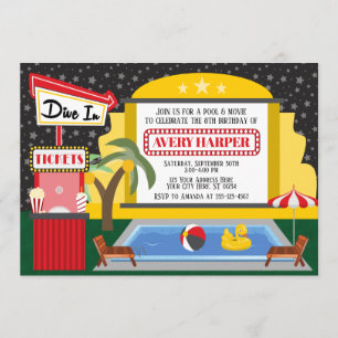 Invitation Piqué dans la piscine et l'invitation