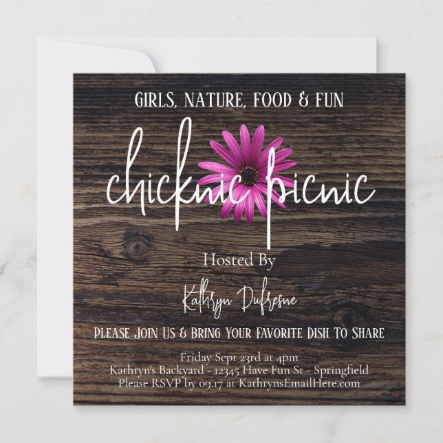 Invitation Pique-Nique À Chicknic (Devant)