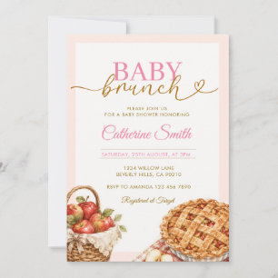 Invitation Pique-nique bébé Tarte aux pommes Baby Shower Ging