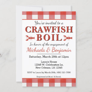 Invitation Pique-nique Crawfish Bouille Fête de fruits de mer