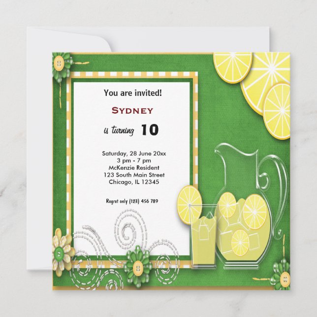 Invitation Pique-nique d'anniversaire (Devant)