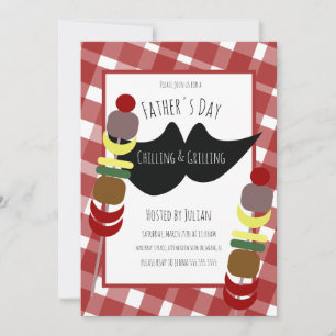 Invitation Pique-nique de barbecue pour la fête des pères, dé