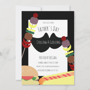 Invitation Pique-nique de barbecue pour la fête des pères, gr