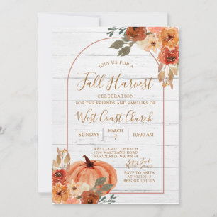 Invitation Pique-nique de la fête Citrouille de la récolte d'