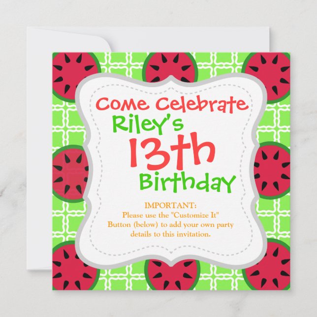 Invitation Pique-nique d'été sur les Carrés verts (Devant)