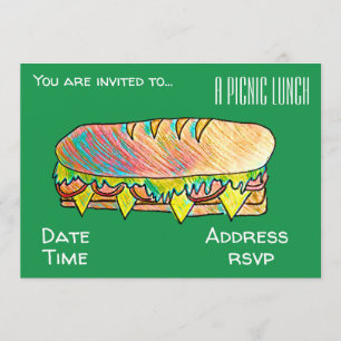 Invitation Pique-nique sandwich