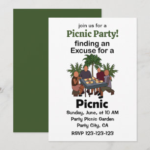 Invitation Pique-nique Trouver une excuse pour une fête de pi