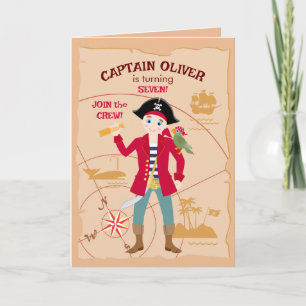 Invitation Pirate Boy Treasure Map Amusants Anniversaire Fête