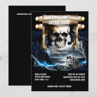 Pirate crâne défiler fantôme navire nuit tempête m