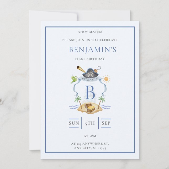 Invitation Pirate Crest (Devant)