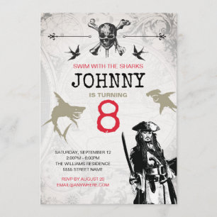Invitation Pirate des Caraïbes  Anniversaire