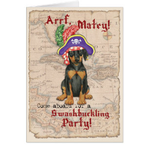 Invitation pirate Doberman Pinscher