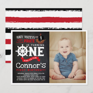 Invitation Pirate First Birthday avec photo
