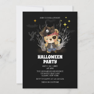 Invitation Pirate Sailor Éffrayant Ours Halloween Party