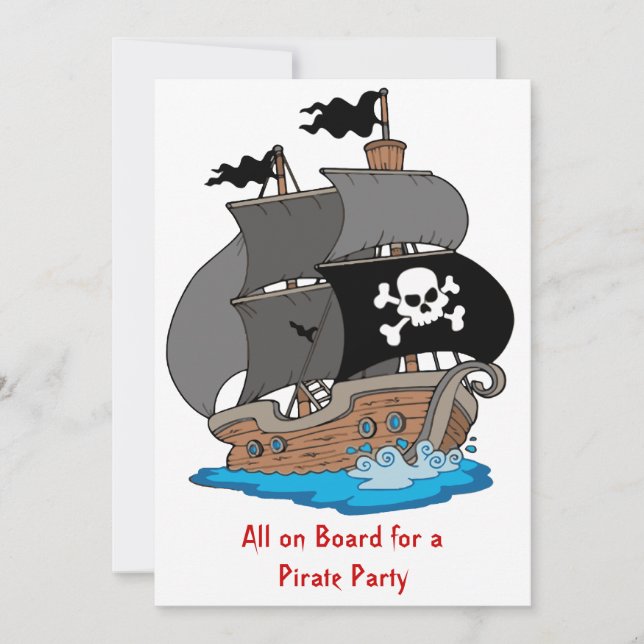 Invitation Pirate Ship Party (Devant)