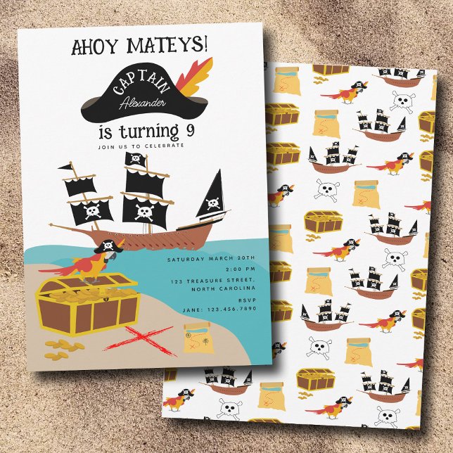 Invitation Pirate Thème Anniversaire Fête (Pirate Theme Birthday Party Invitation)