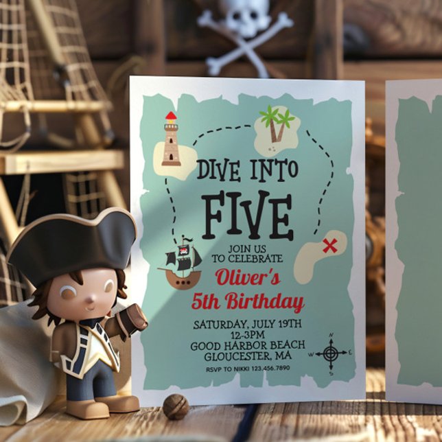 Invitation Pirate Treasure map 5e anniversaire (Créateur téléchargé)