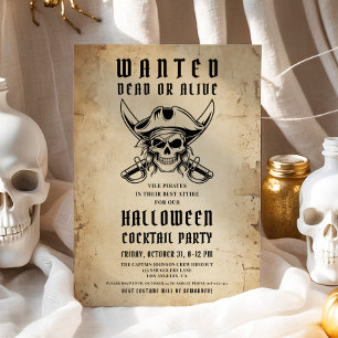 Invitation Pirate vintage Halloween Cocktail Party
