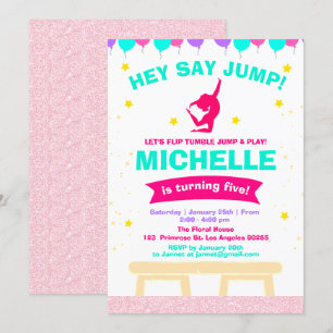 Invitation Pirouette Rose Ballerina Girls Gymnastique Anniver