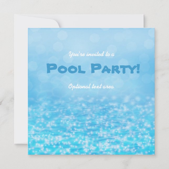 Invitation Piscine Baignade Eau Parkling Plage Fête Invitatio (Devant)