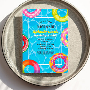Invitation Piscine de squash Fête Eté Nage Eau Anniversaire