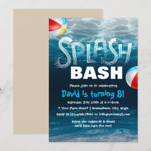 Invitation Piscine d'été fête d'anniversaire