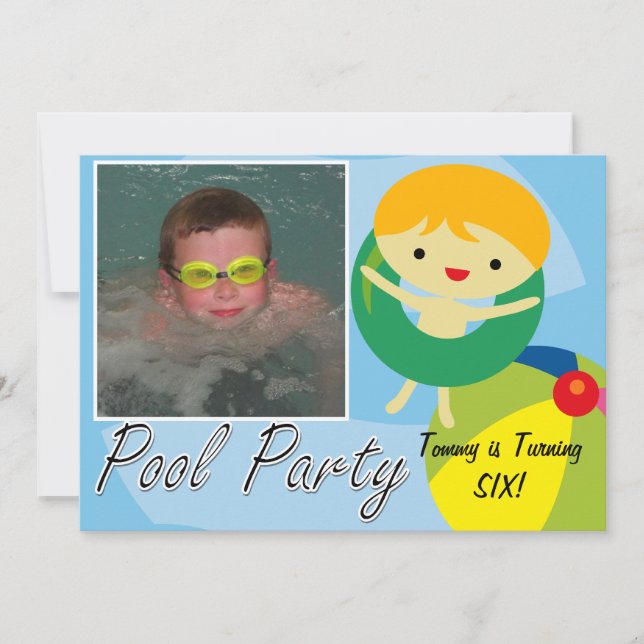 Invitation Piscine d'été Piscine fête d'anniversaire Invitati (Devant)