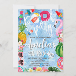 Invitation Piscine Fête Anniversaire, Fête de la Piscine, Tou