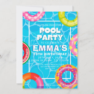 Invitation Piscine fête d'anniversaire