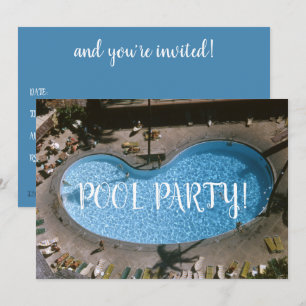 Invitation Piscine Inspirée des années 1960