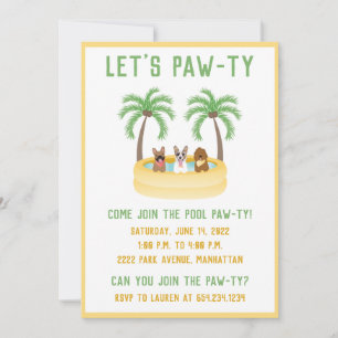 Invitation Piscine pour chiens d'été