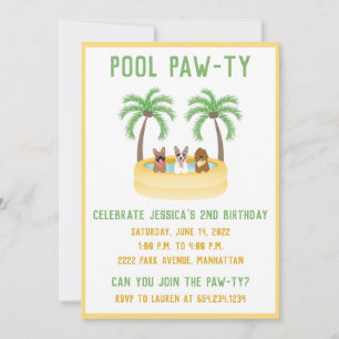 Invitation Piscine pour chiens d'été