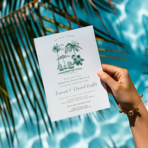 Invitation Piscine Tropicale   Brunch du Lendemain de Mariage