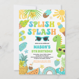 Invitation Piscine tropicale Piscine d'été fête d'anniversair
