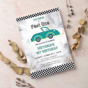 Invitation Piste vintage Vitesse Sports Course Voiture Annive