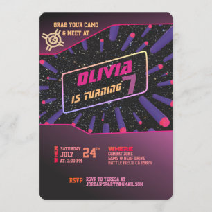 Invitation Pistolet à Fléchettes