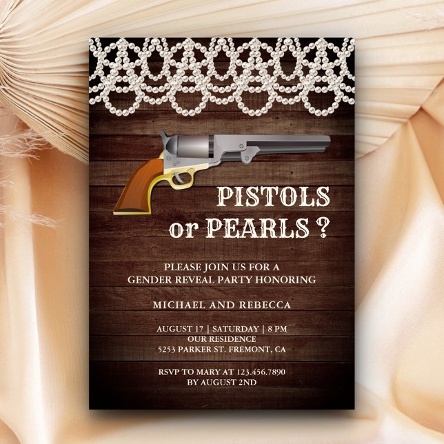 Invitation Pistols ou Perles Parti de la révélation de genre (Créateur téléchargé)
