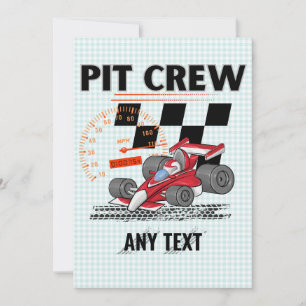 Invitation Pit Crew Anniversaire Fête Thème Race Cars