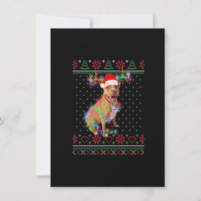 Invitation Pitbull Chien moche Sweater Noël Chiot Amoureux de (Devant)