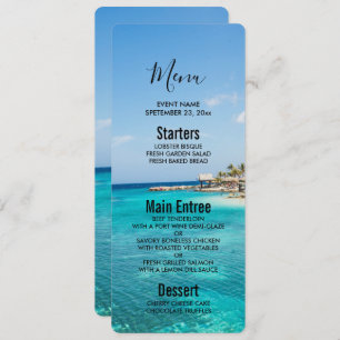 Invitation Pittoresque plage tropicale avec Mariage de paillo