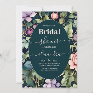 Invitation Pivoine rose aquarelle Art nouveau mariage