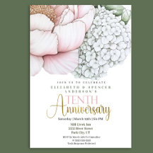 Pivoine Rose Blush 10e Anniversaire de Mariage