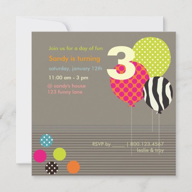 Invitation Pix-Dezines Baloons Anniversaire (Devant)