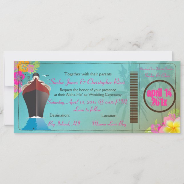 Invitation Pix-Dezines Bateau Pass d'embarquement/bateau d'am (Devant)