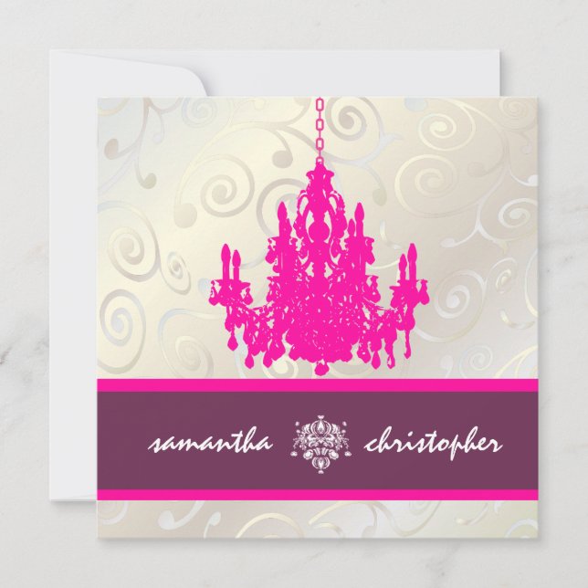 Invitation Pix Dezines Cupcakes Swirls + Chandelier (Devant)