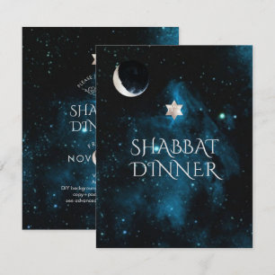 Invitation Pix-Dezines Dîner Shabbat Galaxy+Moon