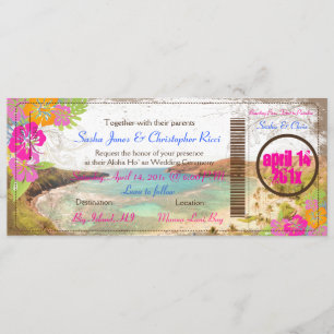 Invitation Pix-Dezines hanauma bay/carte d'embarquement vinta