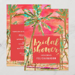 Invitation Pix Dezines Hawaii/Plage/Fête de l'mariée