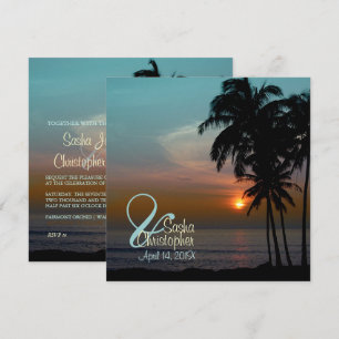 Invitation Pix Dezines Hawaiian Sunset Beach Scence/Aloha