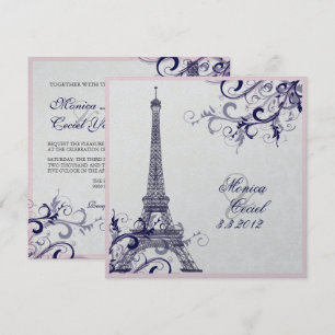 Invitation Pix Dezines la tour eiffel/paris/METALLIC SILVER